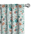 thumbnail image 1 of Ambesonne Garden Window Curtains, Abstract Foliage Fruits, Each 28" W x 84" L, Dark Brown Vermilion, 1 of 4