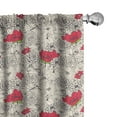 thumbnail image 1 of Ambesonne Garden 4-Panel Curtains, Blossoming Spring Botany, 56"x63", Dark Coral Cream Green, 1 of 1