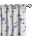 thumbnail image 1 of Ambesonne Garden Window Curtains, Bridal Romantic Buds, Each 28" W x 95" L, Purple Blue Pink, 1 of 5