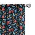 thumbnail image 1 of Ambesonne Garden Window Curtains, Color Jumble Strawberries, Each 28" W x 63" L, Scarlet and Deep Sky Blue, 1 of 4