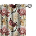 thumbnail image 1 of Ambesonne Garden Window Curtains, Watercolor Roses Peonies, Each 28" W x 84" L, Dried Rose Cream Ruby, 1 of 4