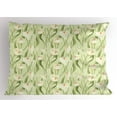 thumbnail image 1 of Ambesonne Garden Art Pillow Sham, Spring Flora Bouquet, 26" X 20", Pale Green Orange Cream, 1 of 2