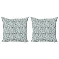 thumbnail image 1 of Ambesonne Garden Art Throw Pillow Cover 2 Pack, Bugs and Daises, 18", Pale Blue White, 1 of 2