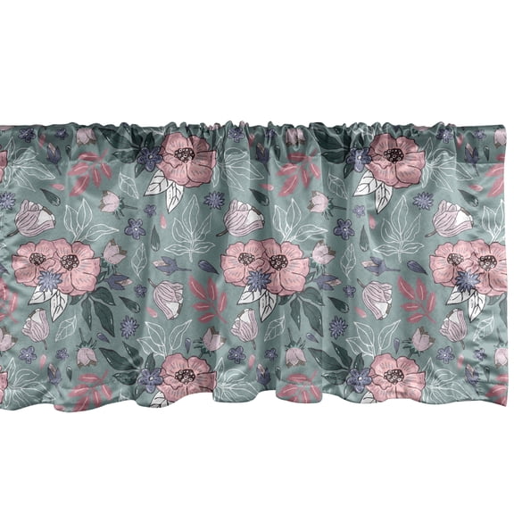 Ambesonne Garden Art Window Valance, Nature Growth Design, 54" X 12", Multicolor