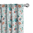thumbnail image 1 of Ambesonne Garden Curtains, Abstract Foliage Fruits, Pair of 28"x95", Dark Brown Vermilion, 1 of 5