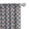 thumbnail image 1 of Ambesonne Garden Curtains, Anemone Flowers Drawings, Pair of 28"x95", Pale Pink Slate Blue, 1 of 3