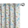 thumbnail image 1 of Ambesonne Garden Curtains, Birds Butterflies Flamingos, Pair of 28"x95", Pale Azure Blue Green, 1 of 4