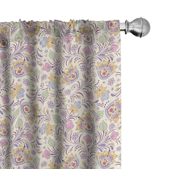 Ambesonne Garden Curtains, Pastel Spring Nature, Pair of 28"x84", Multicolor