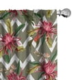 thumbnail image 1 of Ambesonne Garden Curtains, Tropical Art Zigzag Back, Pair of 28"x63", Olive Green and Dark Coral, 1 of 5
