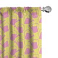 thumbnail image 1 of Ambesonne Garden Curtains, Watering Can Silhouettes Art, Pair of 28"x63", Soft Pink Pastel Yellow, 1 of 4