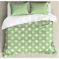 thumbnail image 1 of Ambesonne Garden Duvet Cover Sets, Spring Plants Yard, 2-Queen, Pale Green Cream Yellow, 1 of 7