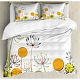 thumbnail image 1 of Ambesonne Garden Duvet Cover Sets, Umbelifers Petals, 2-Queen, Marigold Yellow, 1 of 3