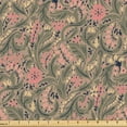 thumbnail image 1 of Ambesonne Garden Fabric by the Yard, Botanical Theme Retro Art, 10 Yards, Reseda Green Coral, 1 of 1