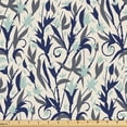 thumbnail image 1 of Ambesonne Garden Fabric by the Yard Upholstery, Flora Botanical Vertical, 2 Yards, Night Blue and Almond Green, 1 of 1