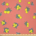 thumbnail image 1 of Ambesonne Garden Fabric by the Yard Microfiber, Lemon Blossom Composition, 2 Yards, Salmon Yellow Green, 1 of 1