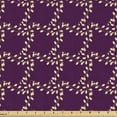thumbnail image 1 of Ambesonne Garden Fabric by the Yard Upholstery, Botanical Curling Frame Art, 1 Yard, Purple and Beige, 1 of 5