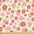 thumbnail image 1 of Ambesonne Garden Fabric by the Yard Upholstery, Flora Ornament on Plain Back, 5 Yards, Dark Salmon Pale Green, 1 of 1
