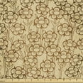 thumbnail image 1 of Ambesonne Garden Fabric by the Yard Upholstery, Retro Blooming Daisies, 3 Yards, Caramel and Tan, 1 of 4