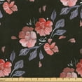 thumbnail image 1 of Ambesonne Garden Fabric by the Yard Upholstery, Whimsical Acrylic Flowers, 2 Yards, Paprika and Dark Olive Green, 1 of 1