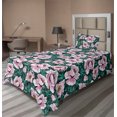 thumbnail image 1 of Ambesonne Garden Fitted & Flat Sheet with Sham 3 Pcs Set, Peony Flowers Hearts Art, Twin, Soft Pink and Sea Green, 1 of 1