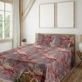 thumbnail image 1 of Ambesonne Garden Fitted & Flat Sheet with Sham 3 Pcs Set, Roses Twigs Leaves Pattern, Twin XL, Dark Fuchsia and Slate Brown, 1 of 1