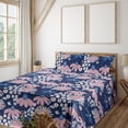 thumbnail image 1 of Ambesonne Garden Fitted & Flat Sheet with Shams 4 Pcs Set, Chamomile Wildflower Plot, King, Dark Violet Blue and Rose, 1 of 5