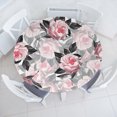 thumbnail image 1 of Ambesonne Garden Fitted Round Tablecloth, Roses Romantic Scene Art, 56"- 60" Diameter, Pastel Pink and Pale Grey, 1 of 1