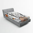 thumbnail image 1 of Ambesonne Garden Fitted Sheet, Circular Petals Butterfly, Twin XL Size, Orange Black White, 1 of 2