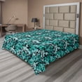 thumbnail image 1 of Ambesonne Garden Flat Bedding Sheet Soft Top Sheet, Digital Repetitive Leaves, Queen, Dark Seafoam and Pale Teal, 1 of 1