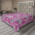 thumbnail image 1 of Ambesonne Garden Flat Bedding Sheet Soft Top Sheet, Lily Flowers Floral Plot, Queen, Soft Pink Slate Blue, 1 of 1