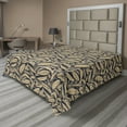 thumbnail image 1 of Ambesonne Garden Flat Bedding Sheet Soft Top Sheet, Monochrome Botanical Pattern, Queen, Pastel Brown and Dark Indigo, 1 of 1