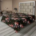 thumbnail image 1 of Ambesonne Garden Flat Bedding Sheet Soft Top Sheet, Whimsical Acrylic Flowers, King, Paprika and Dark Olive Green, 1 of 1