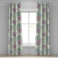 thumbnail image 1 of Ambesonne Garden Grommet Curtain, Hand-Drawn Peonies Pattern, 50"x96", Soft Pink and Almond Green, 1 of 1