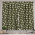 thumbnail image 1 of Ambesonne Garden Kitchen Curtains, Minimalist Spring Blossoms, 55"x36", Army Green and Pale Pink, 1 of 3