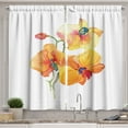 thumbnail image 1 of Ambesonne Garden Kitchen Curtains, Orchid Petal Wild Exotic, 55"x45", Red Yellow Marigold, 1 of 3