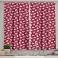 thumbnail image 1 of Ambesonne Garden Kitchen Curtains, Ribbons with Flowers Plot, 55"x36", Raspberry Pale Yellow, 1 of 3