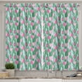 thumbnail image 1 of Ambesonne Garden Kitchen Curtains, Spring Cartoon Tulips Sketch, 55"x36", Laurel Green Soft Pink, 1 of 3