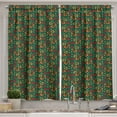 thumbnail image 1 of Ambesonne Garden Kitchen Curtains, Striped Ornamental Tomatoes, 55"x36", Green Orange and Yellow, 1 of 1