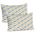 thumbnail image 1 of Ambesonne Garden Pillow Sham 2 Pack, Retro Daisies, 26"x20", Almond Green Mustard, 1 of 3