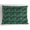 thumbnail image 1 of Ambesonne Garden Pillow Sham, Doodle Leaves Berries, 26" X 20", Dark Blue Orange, 1 of 2