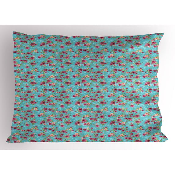 Ambesonne Garden Pillow Sham, Rose Bouquet Pattern, 36" X 20", Multicolor