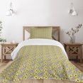 thumbnail image 1 of Ambesonne Garden Quilted Bedspread Set 2 Pcs, Meadow Inspired Spring, Twin Size, Indigo Yellow Taupe, 1 of 5