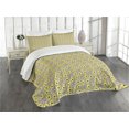 thumbnail image 1 of Ambesonne Garden Quilted Bedspread Set 3 Pcs, Meadow Inspired Spring, King Size, Indigo Yellow Taupe, 1 of 5