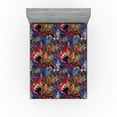 thumbnail image 1 of Ambesonne Garden Scene Fitted Sheet, Boho Floral Vintage, Full Size, Pale Sky Blue Dark Coral, 1 of 5