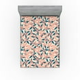 thumbnail image 1 of Ambesonne Garden Scene Fitted Sheet, Boho Simple Flowers, Queen Size, Coral Sea Blue Peach, 1 of 5