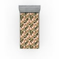 thumbnail image 1 of Ambesonne Garden Scene Fitted Sheet, Spring Floral Design, Twin XL Size, Pale Olive Green Blush, 1 of 5