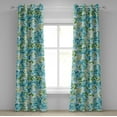 thumbnail image 1 of Ambesonne Garden Scene Grommet Curtain, Peonies and Greenery, 50"x84", Pale Azure Blue Green, 1 of 1