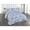 thumbnail image 1 of Ambesonne Garden Scene Quilted Bedspread Set 3 Pcs, Narcissus Lily Flowers, Twin, Dark Seafoam White Lilac, 1 of 4
