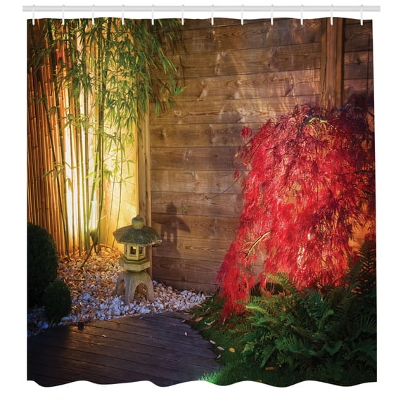 Ambesonne Garden Shower Curtain, Japanese Autumnal Themed, 69"Wx70"L, Multicolor