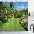thumbnail image 1 of Ambesonne Garden Shower Curtain, Roses Pathway Gazebo, 69"Wx84"L, Multicolor, 1 of 3